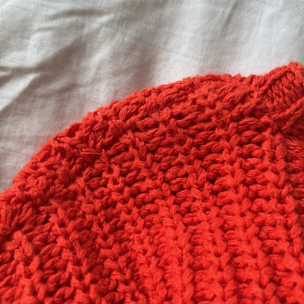 Eileen Fisher Orange Cozy Organic Cotton Ribbed Knit Sweater - Picture 9 of 9